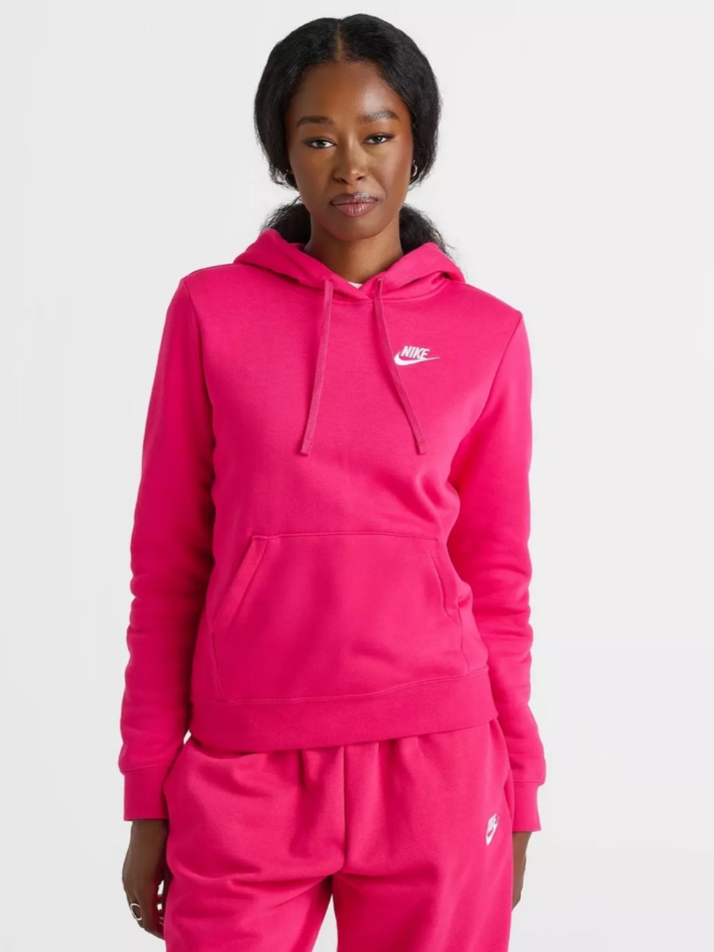 Nike Sportswear Club Fleece Pullover Hoodie Pink XS